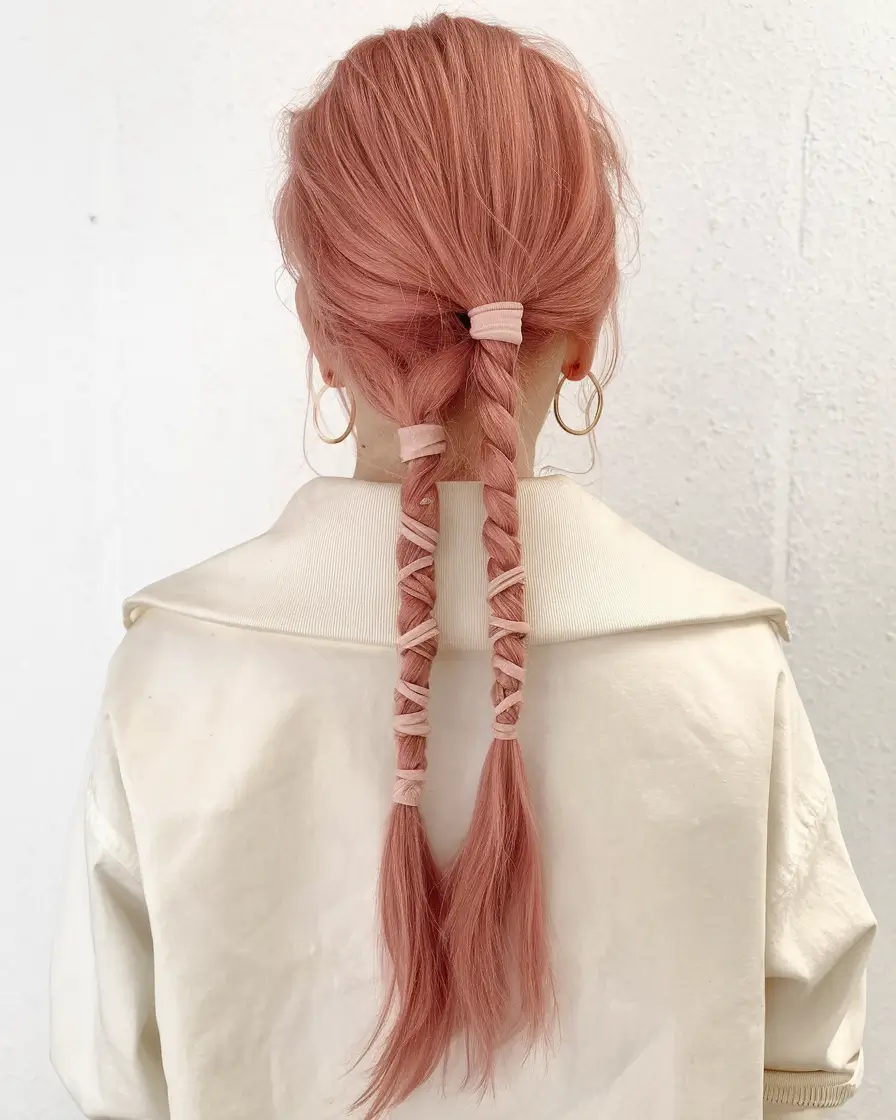 Vacation Hairstyles for Summer 2025: Chic Inspiration Blush Braided Wraps
