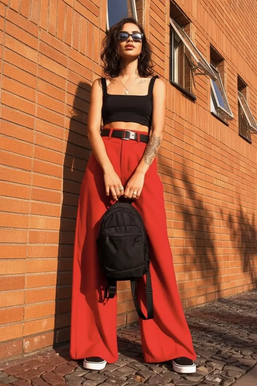 wardrobe ideas for july 2025 Red Pants and Rebel Energy