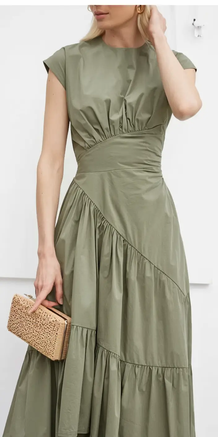 wardrobe ideas for june 2025 Olive Draped Garden Dress
