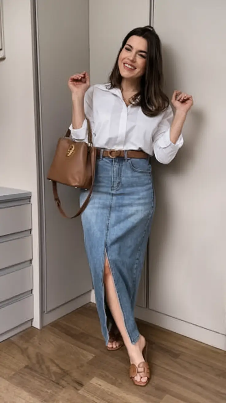 wardrobe ideas for june 2025 Denim & Crisp Cotton — An Everyday Power Duo