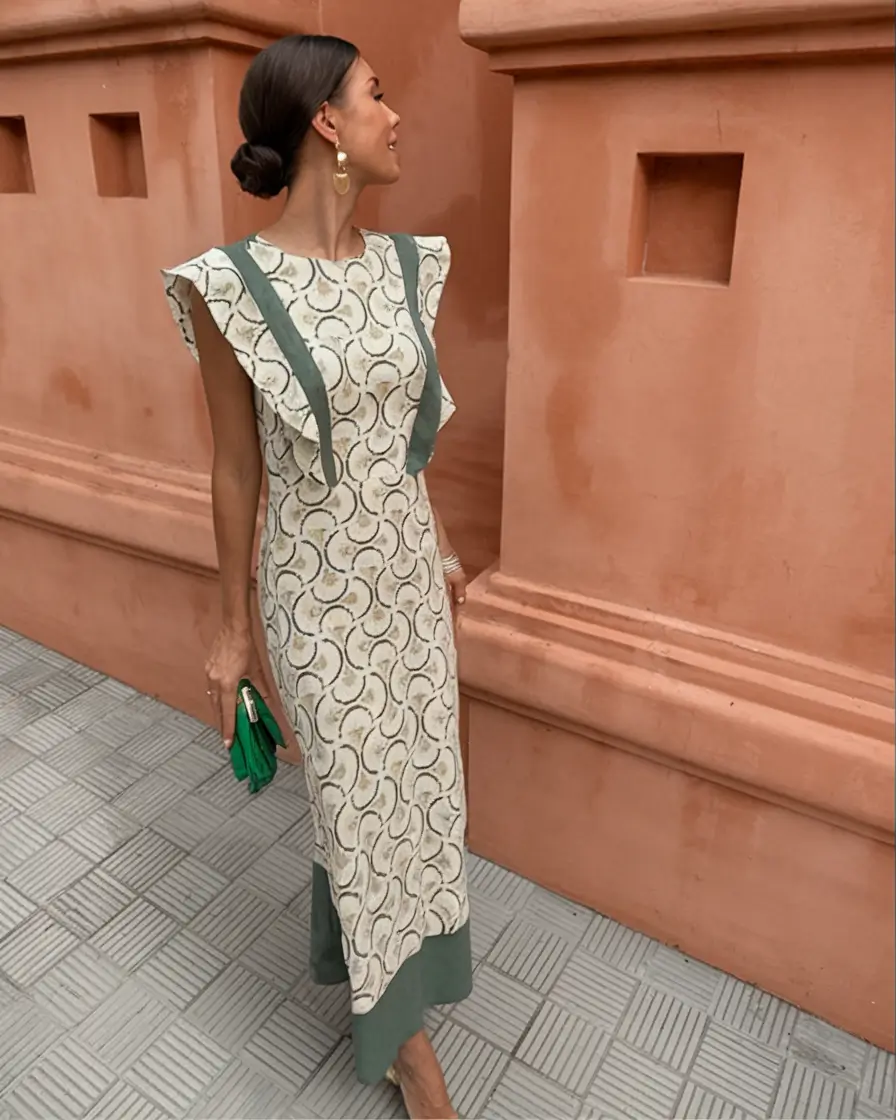 wardrobe ideas for june 2025 Soft Print Meets Architectural Shape