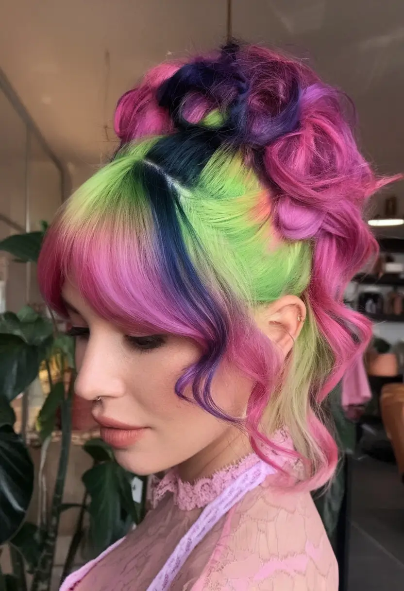 Wigs Hairstyle Summer 2025: Stylish Inspiration Unicorn Dream Updo with High Fantasy Layers