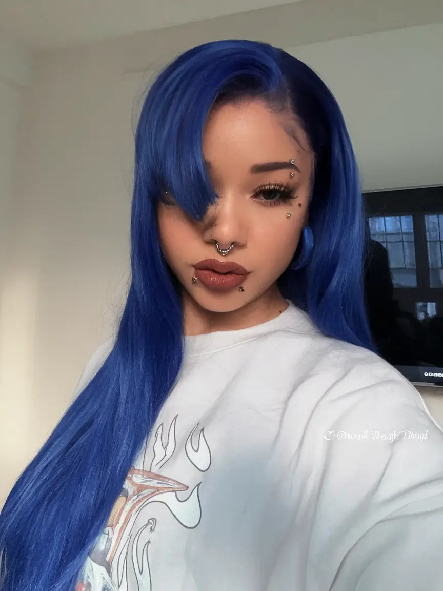 Wigs Hairstyle Summer 2025: Stylish Inspiration Electric Blue Energy with a Straight Edge
