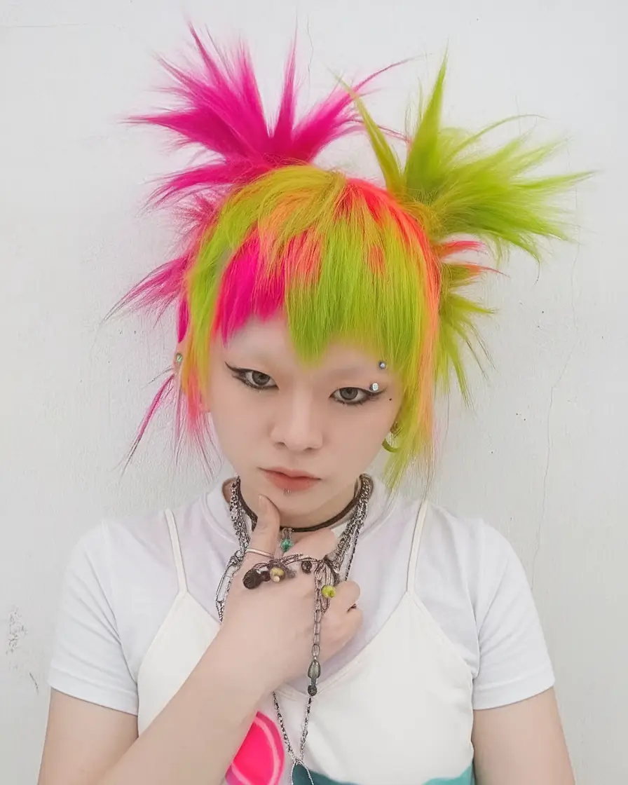 Wigs Hairstyle Summer 2025: Stylish Inspiration Neon Spikes and Anime Energy