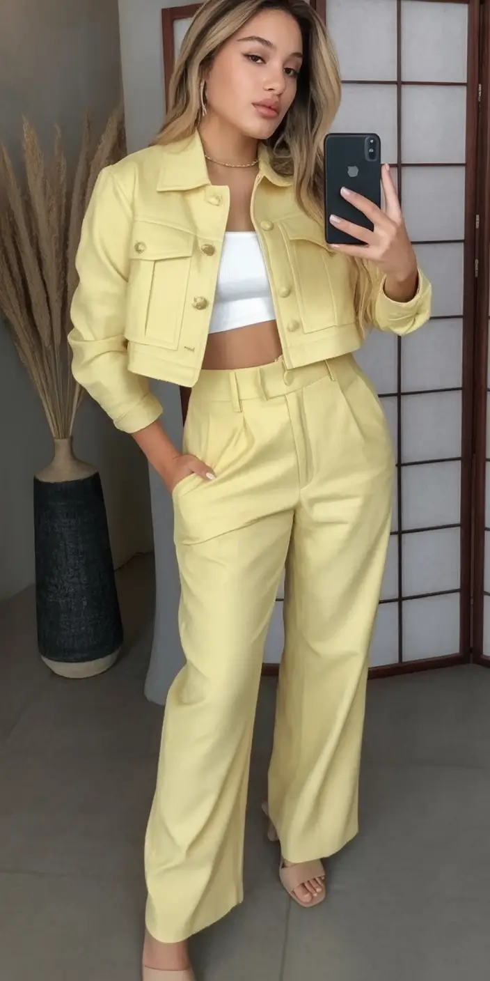 August Fashion outfits: Easy Ideas 2025 Lemon Fresh Co-Ord Set