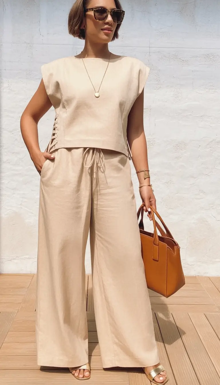 August Fashion outfits: Easy Ideas 2025 Neutral Set with Big City Grace
