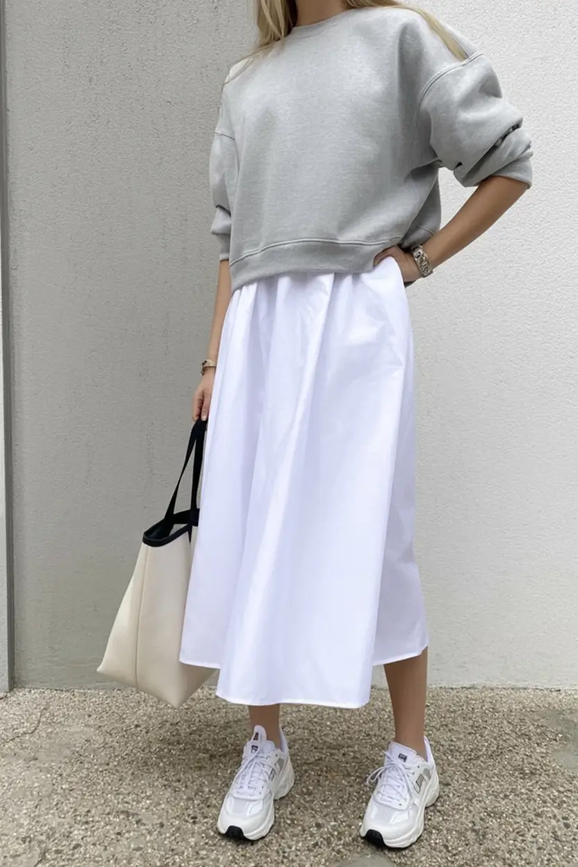 August Fashion outfits: Easy Ideas 2025 Sweatshirt & Volume: Scandi Remix