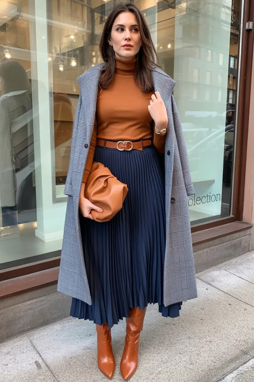 Autumn Fashion outfits for 2025 Pleated Chic in Warm and Cool Tones