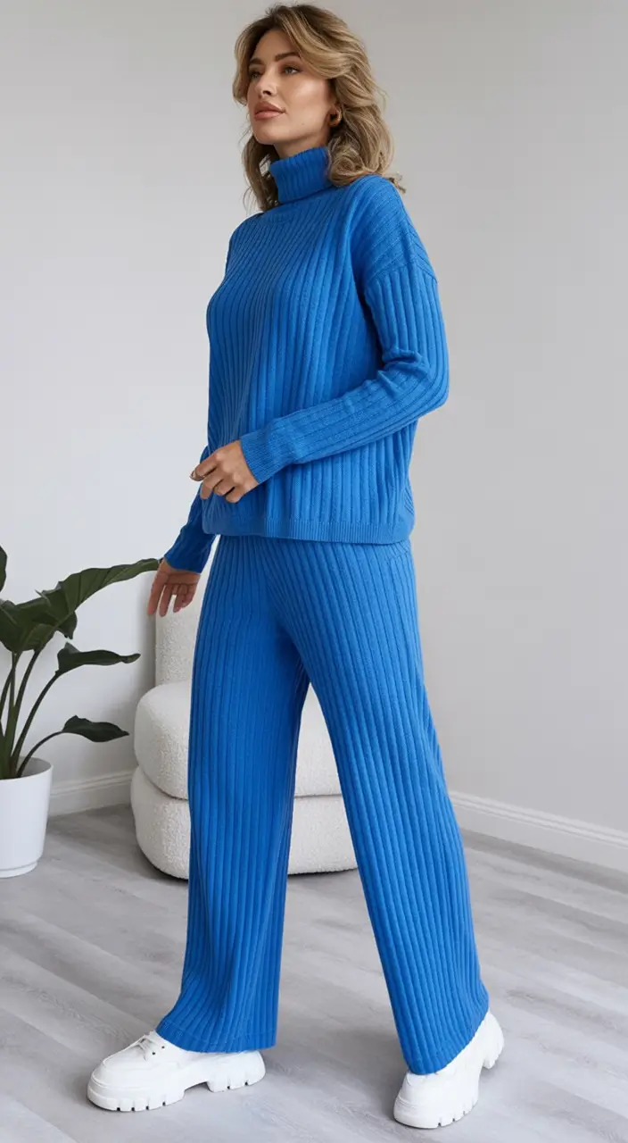 Autumn Fashion outfits for 2025 Knitted Calm in Cobalt