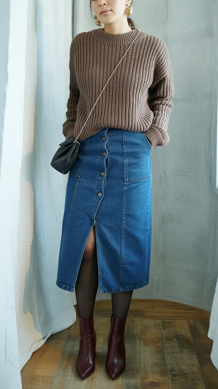 Autumn Fashion outfits for 2025 City Texture with Denim Drama