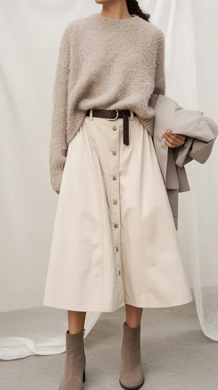 Autumn Fashion outfits for 2025 Muted Elegance in Cream and Taupe