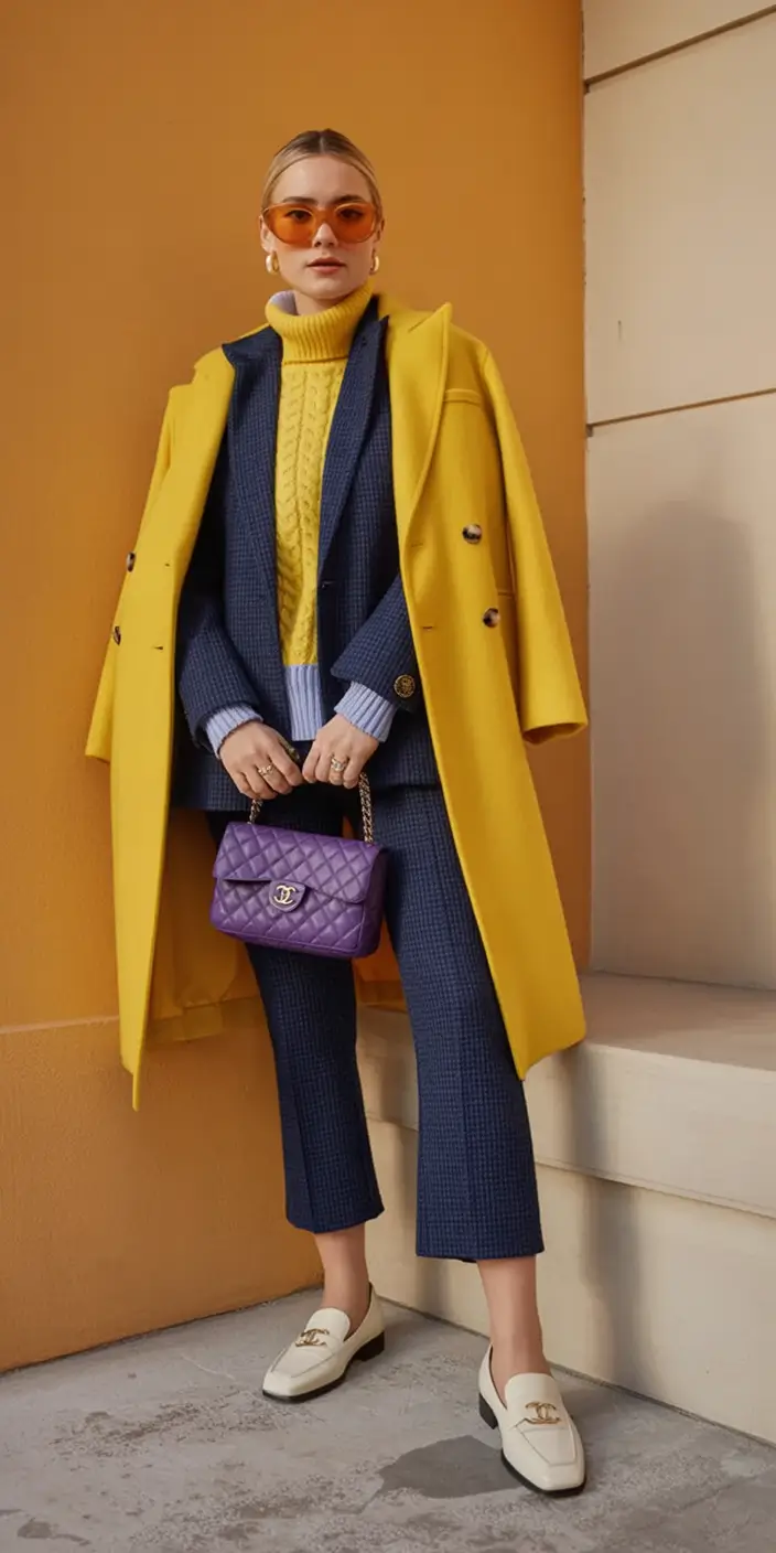 Autumn Fashion outfits for 2025 Power Palette Yellow Meets Midnight