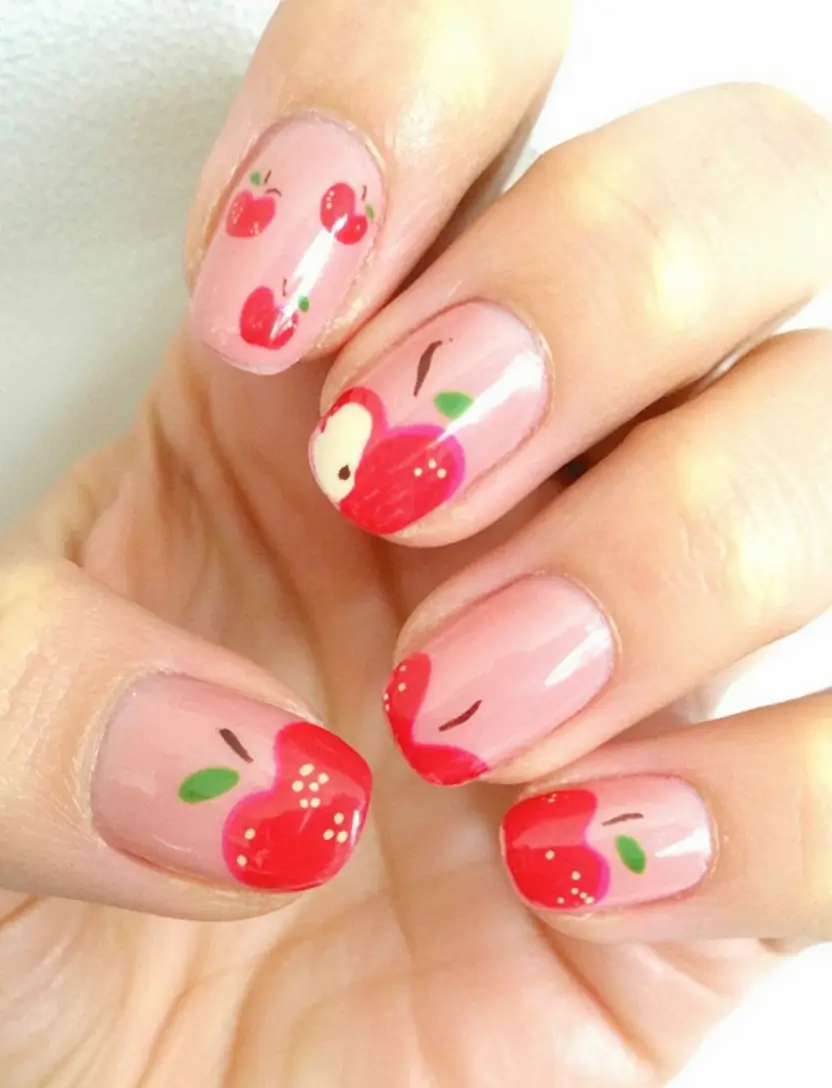 back to school nails ideas 2025 Apple of the Classroom