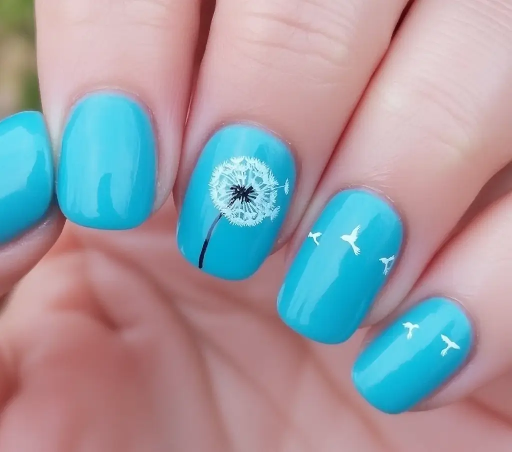 back to school nails ideas 2025 Dandelion Dreams and Fresh Starts