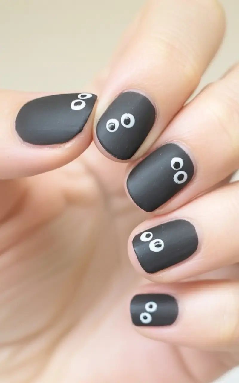 back to school nails ideas 2025 Minimal Matte with a Wink