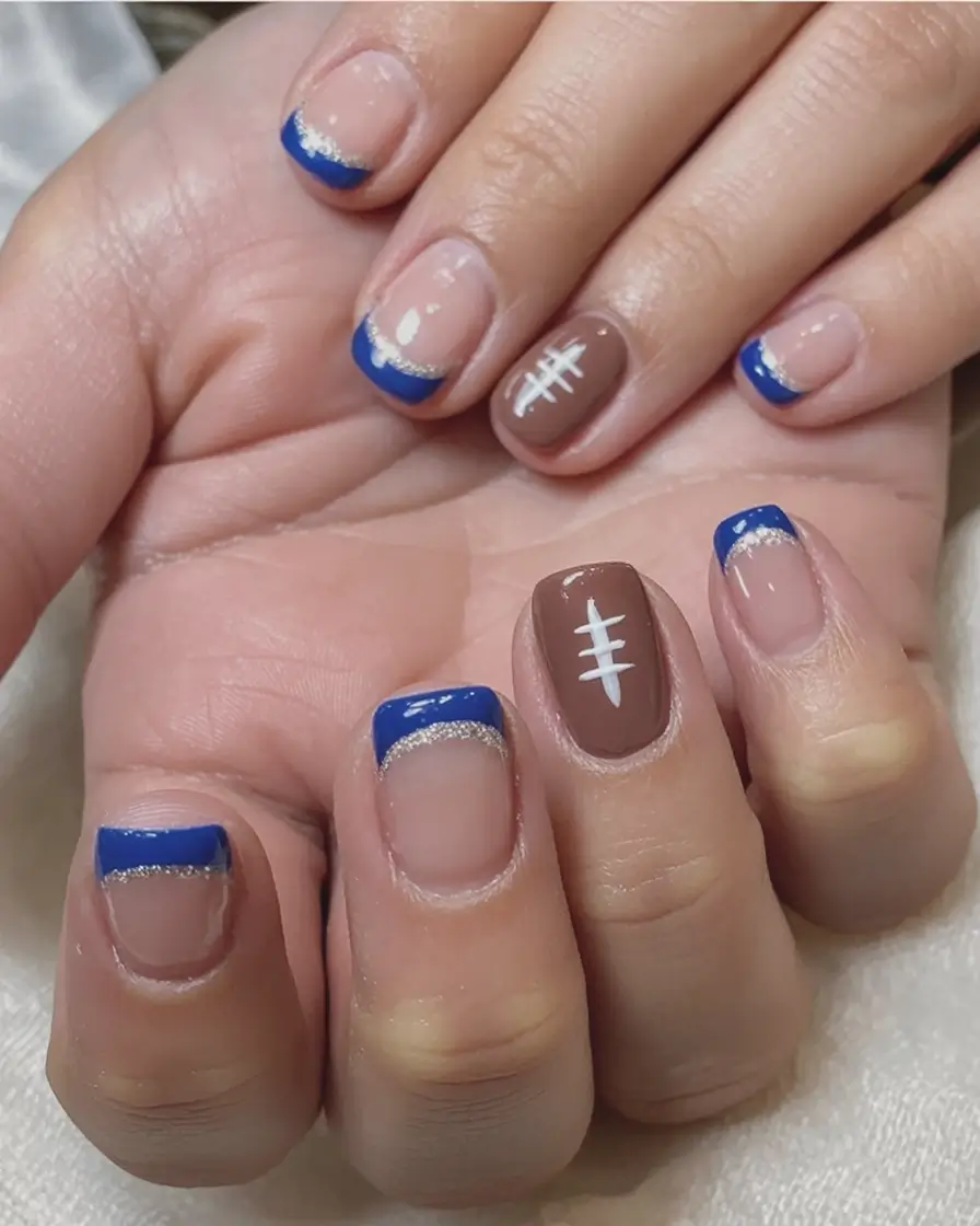 back to school nails ideas 2025 Game Day French Tips