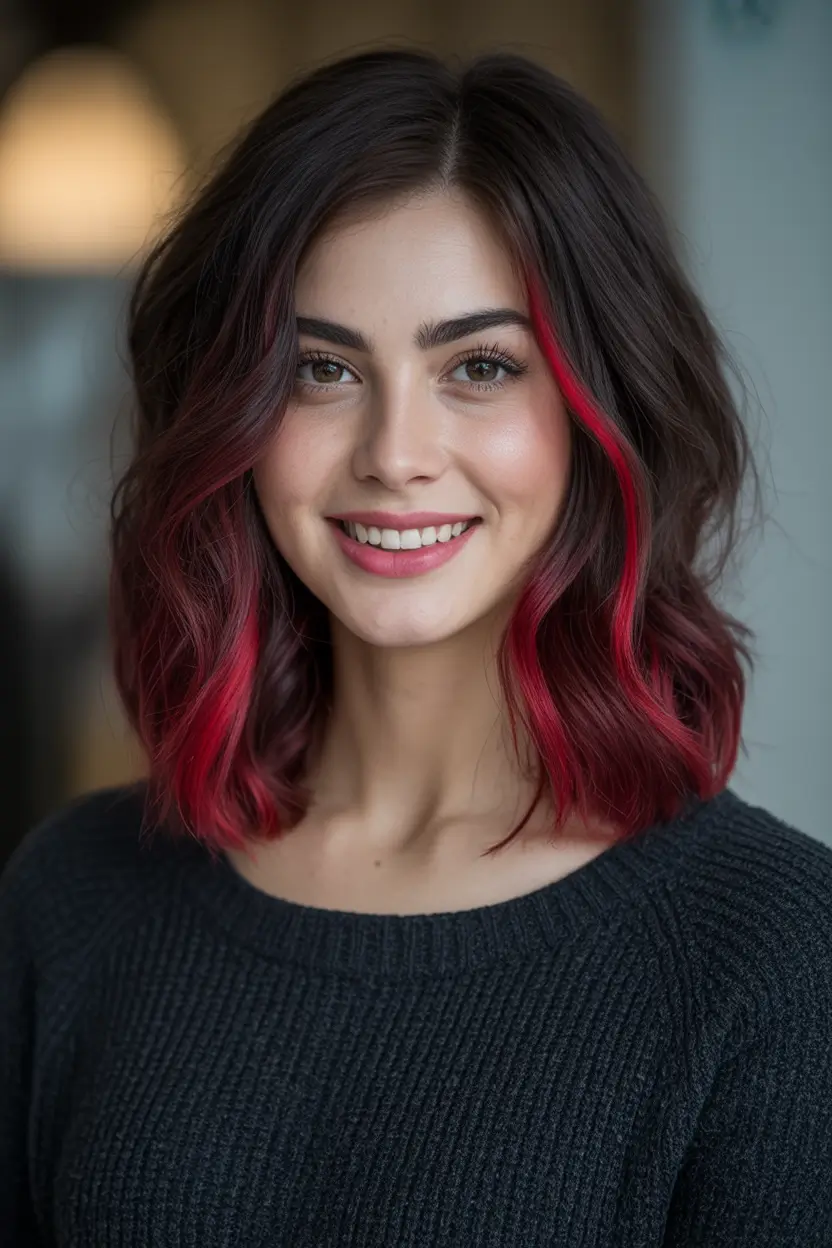 Best Fall Brown Hair Colors to Try in 2025 Dip-Dye Red for Bold Brunettes