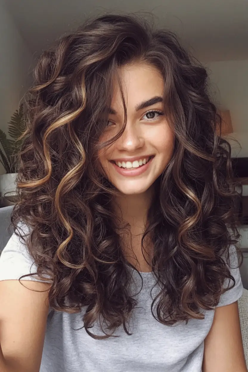 Best Fall Brown Hair Colors to Try in 2025 Golden Coil Highlights for Natural Texture