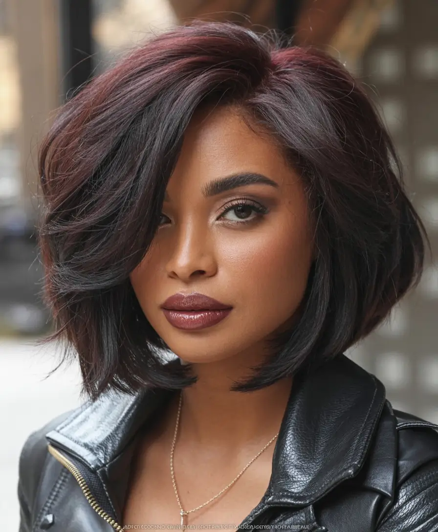 Best Fall Brown Hair Colors to Try in 2025 Deep Bob with Reddish Mohagany Glow