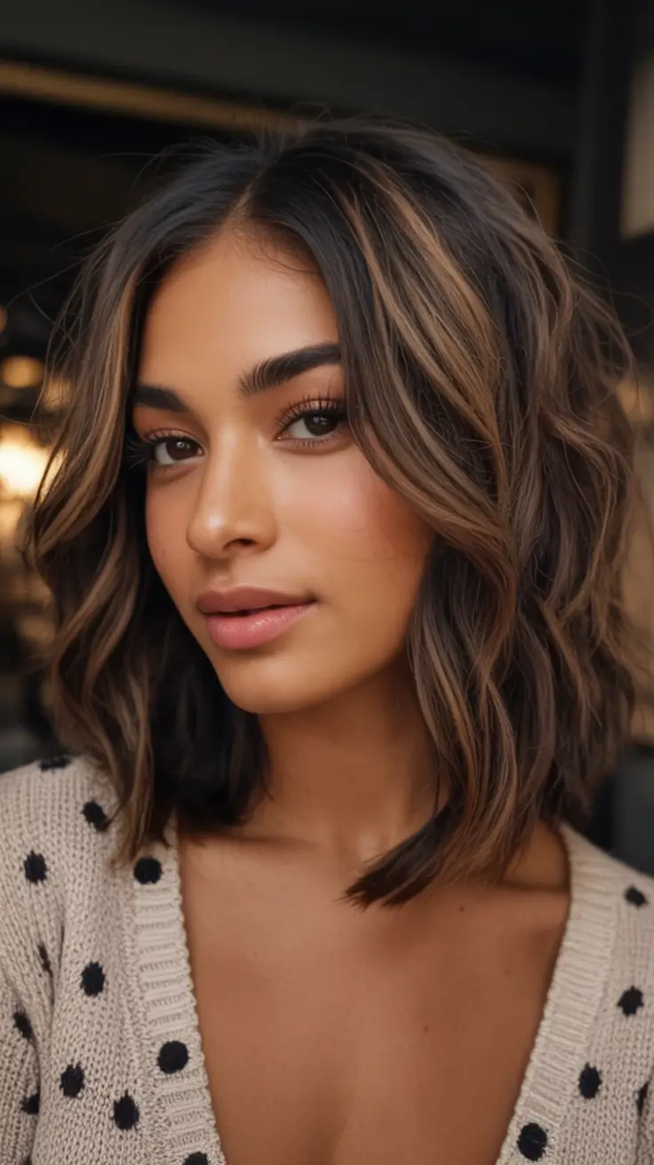 Best Fall Brown Hair Colors to Try in 2025 Cool Contrast with Ribbon Highlights