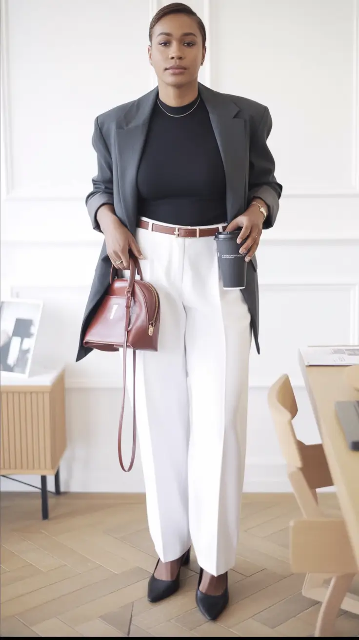 Business casual outfits ideas for fall 2025 Monochrome with a Twist