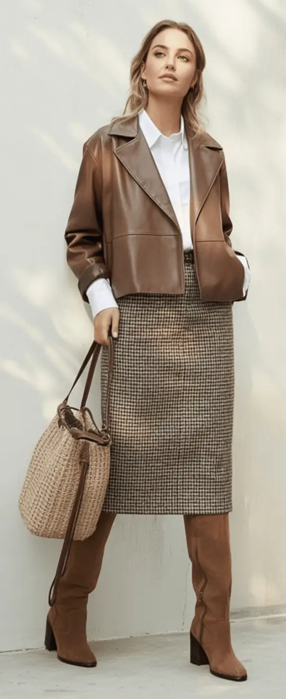 Business casual outfits ideas for fall 2025 Chic in Chocolate and Tweed