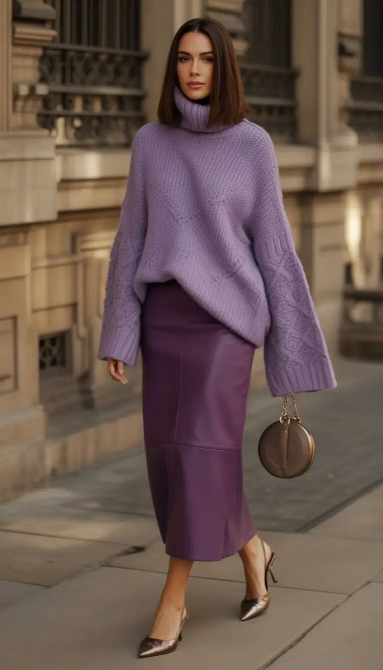 Cozy & Chic Fall outfits Ideas to Try in 2025 Plum Layers with City Sleek Attitude