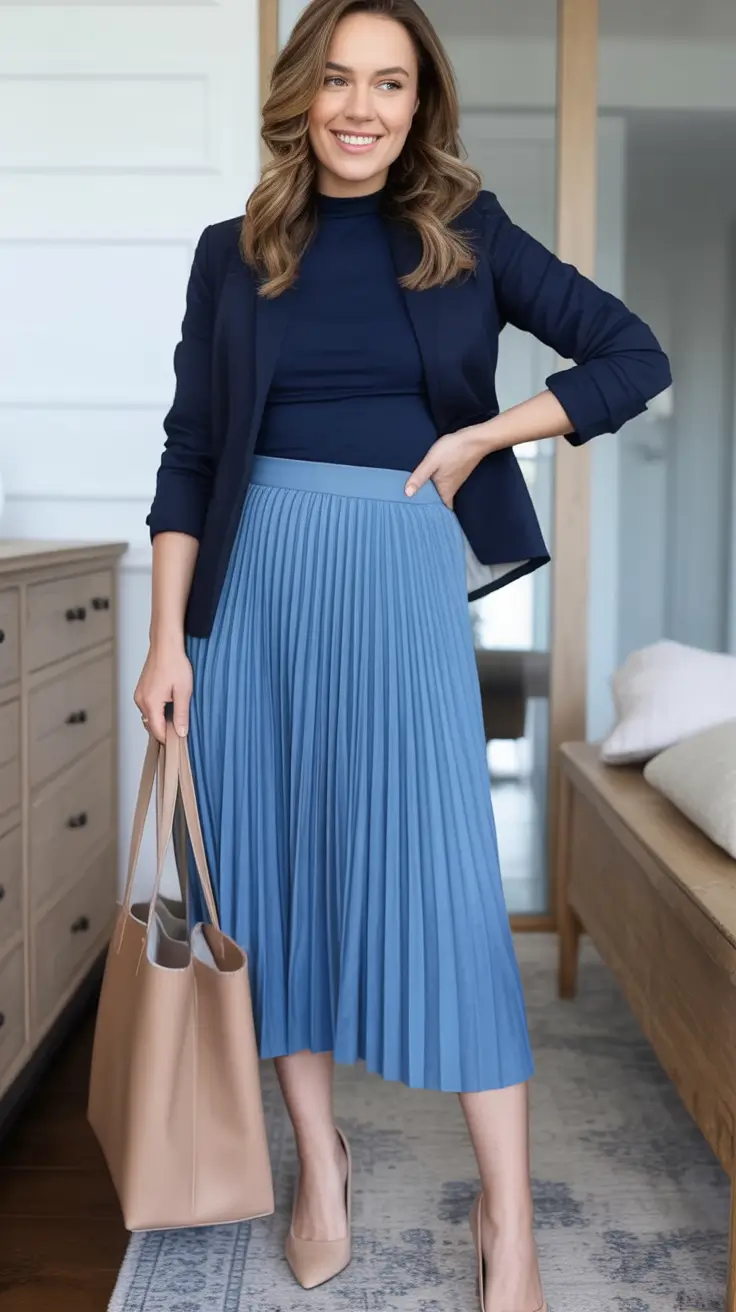 Cozy & Chic Fall outfits Ideas to Try in 2025 Pleated Poetry In Blue