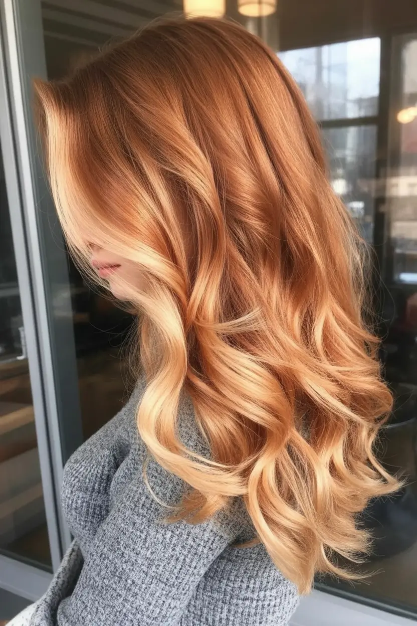 Golden Fall Hair Color for Blondes in 2025 Amber Melt with Bouncy Volume