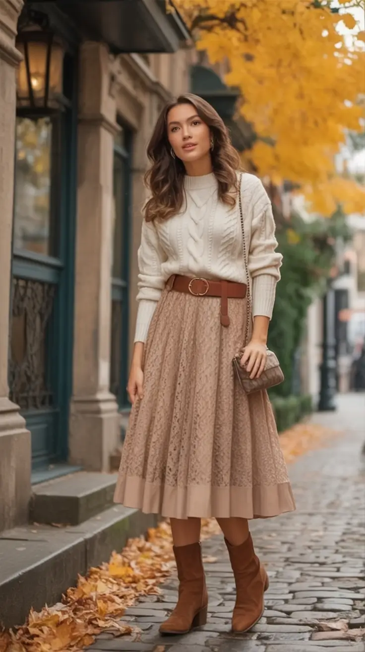 Easy and stylish fall outfits in 2025 Cable Knit Romance on Cobblestone