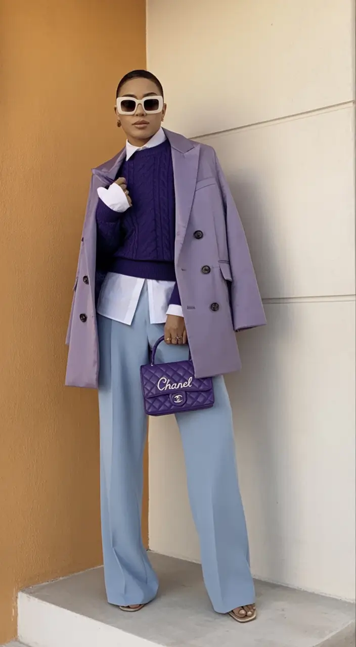 Easy and stylish fall outfits in 2025 Bold Colorblocking with a Luxe Edge