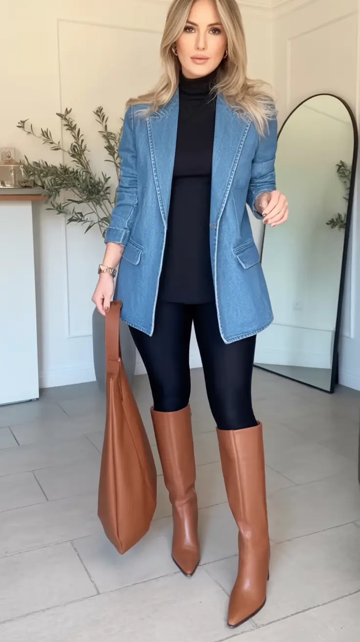 Easy and stylish fall outfits in 2025 Denim Blazer Energy for the Win