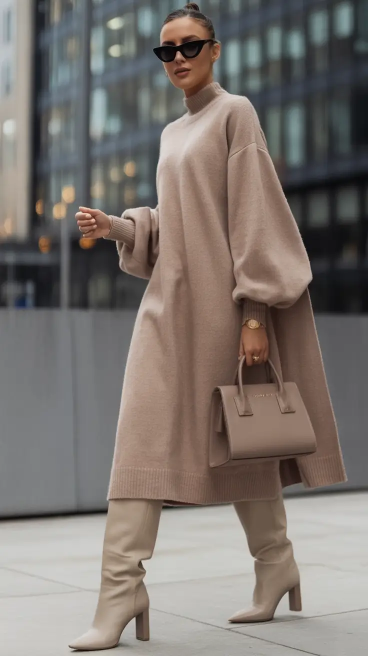 Easy and stylish fall outfits in 2025 Monochrome Magic in Taupe