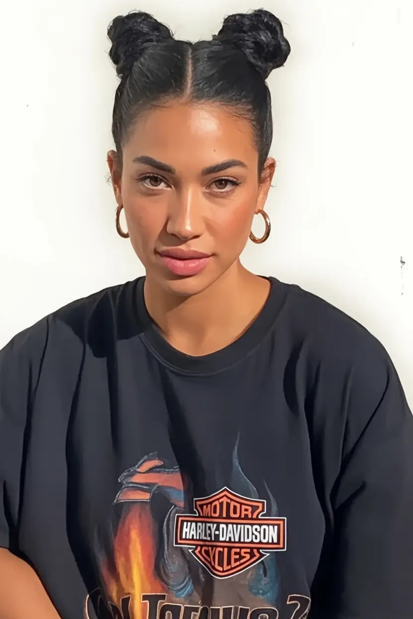 end of summer hairstyles ideas 2025 Double High Buns with a Y2K Twist