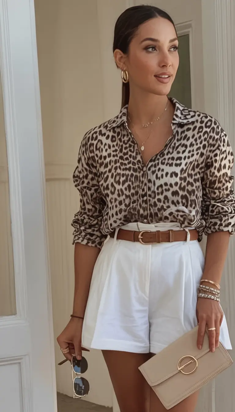 end of summer outfits ideas 2025 Leopard Luxe in Soft Layers