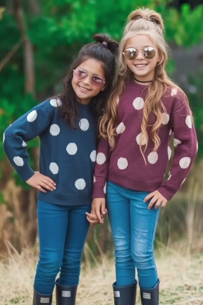 Fall 2025 Family Photo outfits Inspo 2025 Polka Dots & Blue Jeans Forever