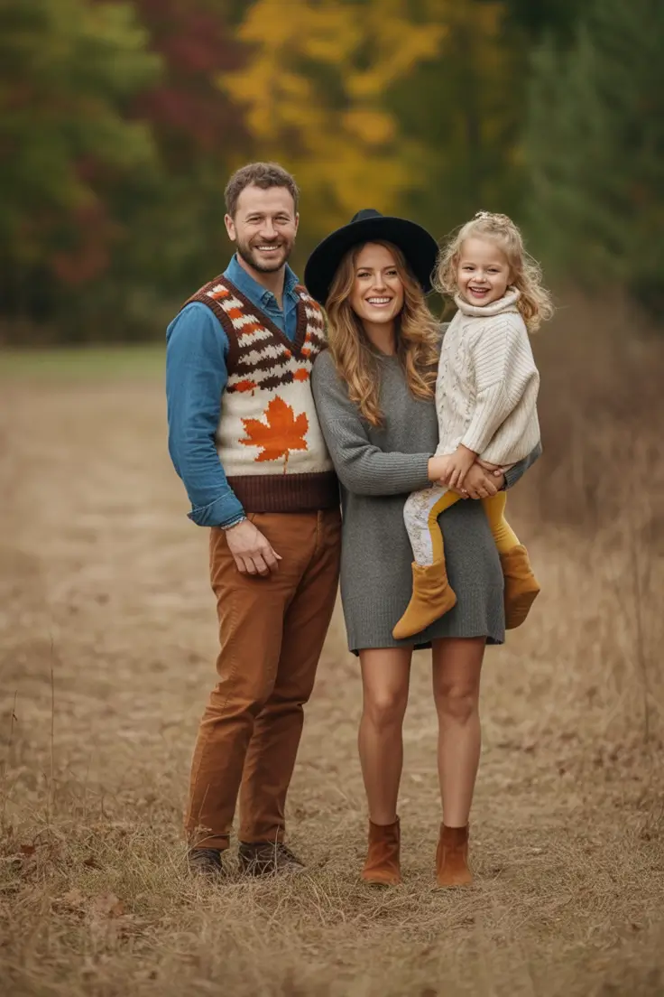 Fall 2025 Family Photo outfits Inspo 2025 Leaf Knit Love
