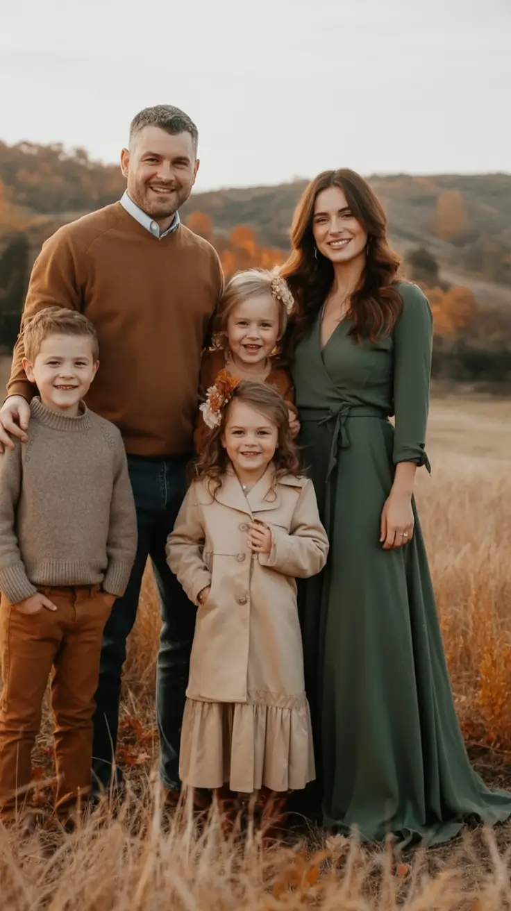 Fall 2025 Family Photo outfits Inspo 2025 Timeless Layers In The Grasslands