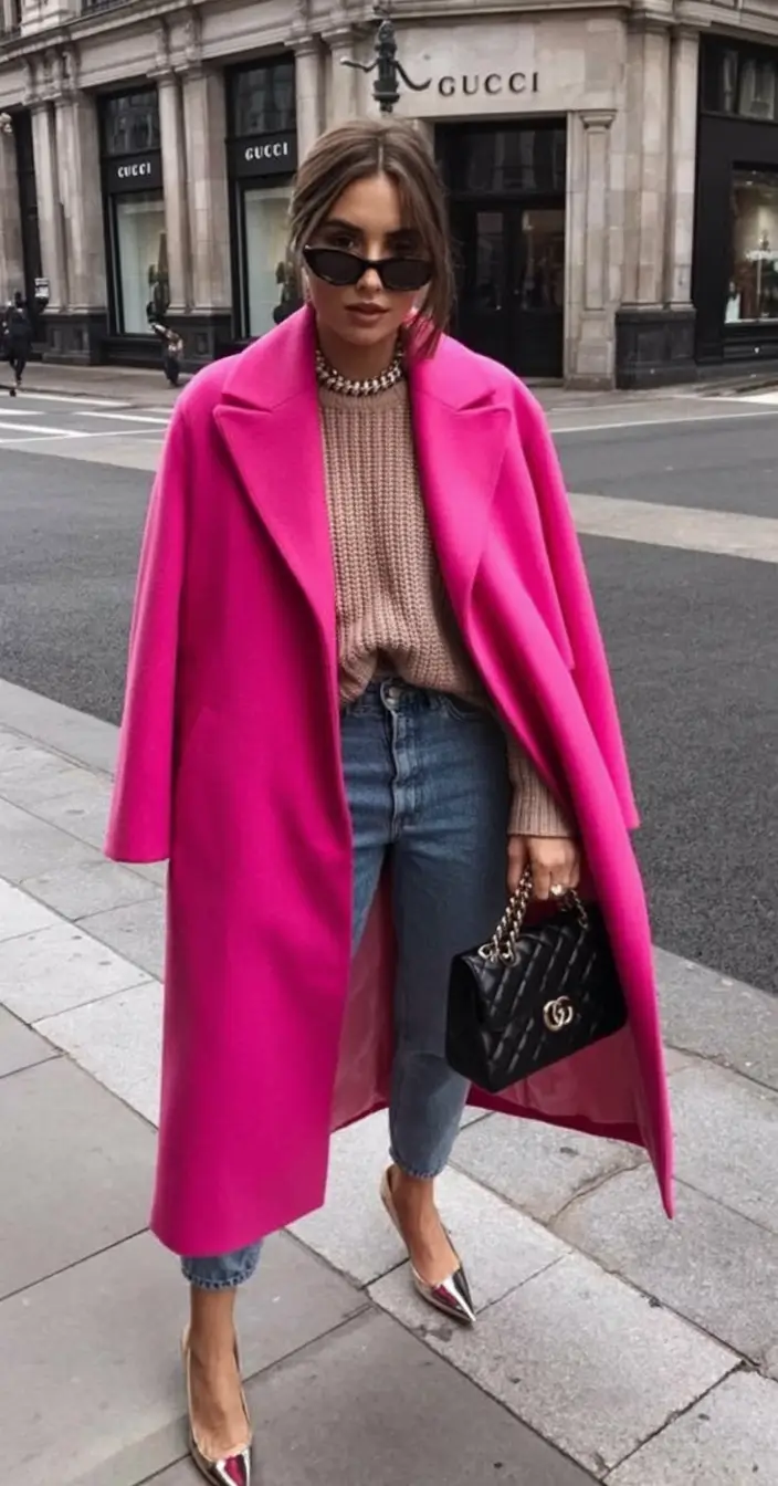 Fall 2025 Fashion Inspiration for Stylish Women Hot Pink Power Move