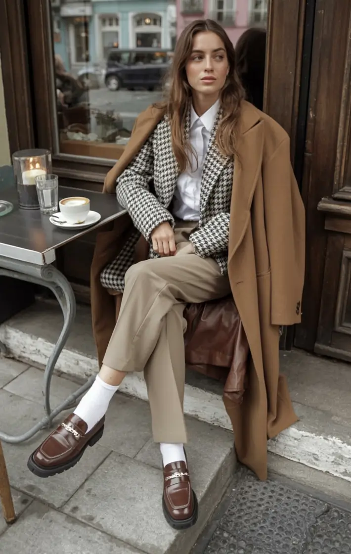 Fall 2025 Fashion Inspiration for Stylish Women City Café Layers and Loafer Dreams