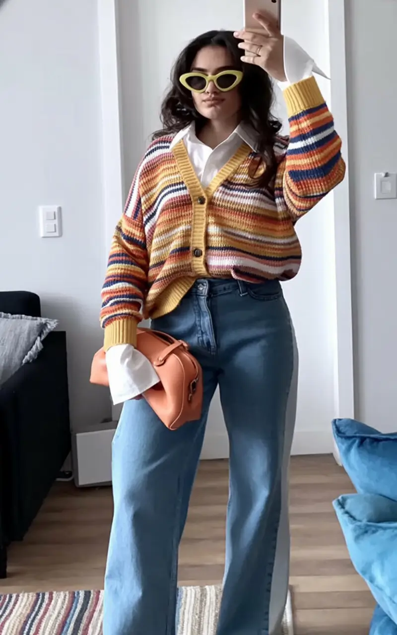 Fall 2025 Fashion Inspiration for Stylish Women Retro Stripe Energy in Living Color