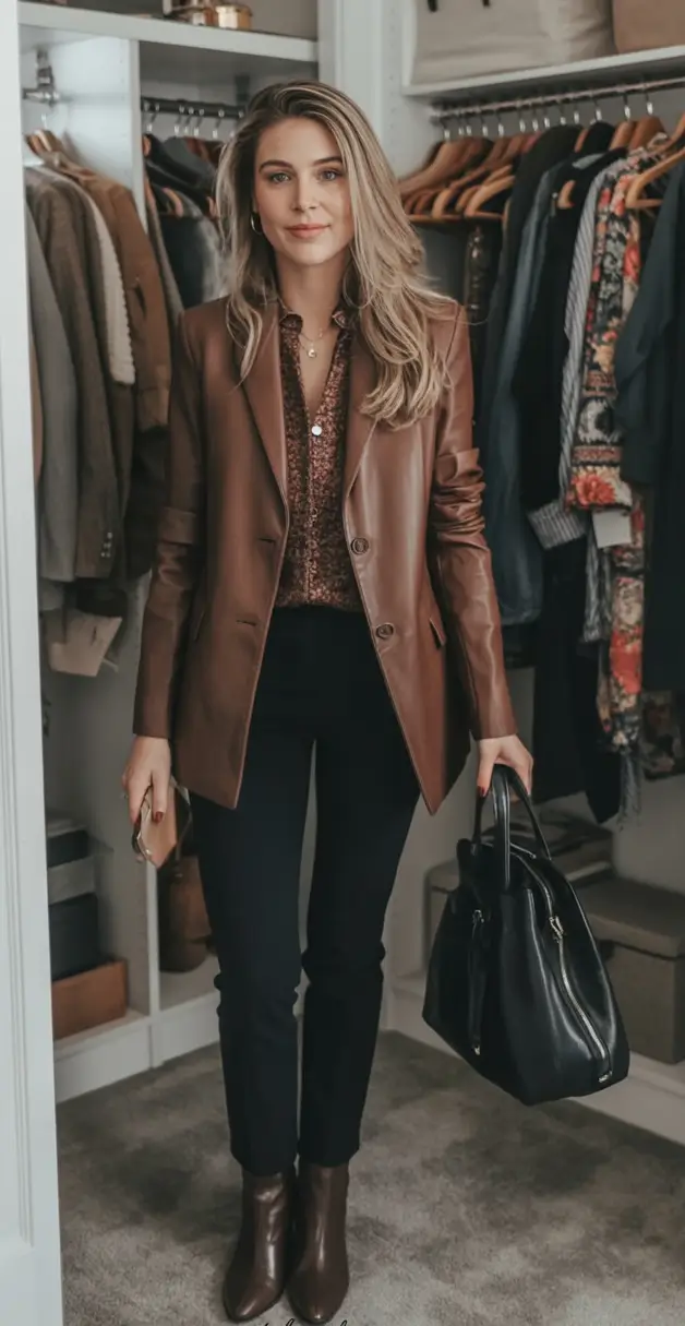 Fall 2025 Fashion Inspiration for Stylish Women Leather Luxe Meets Closet Confidence