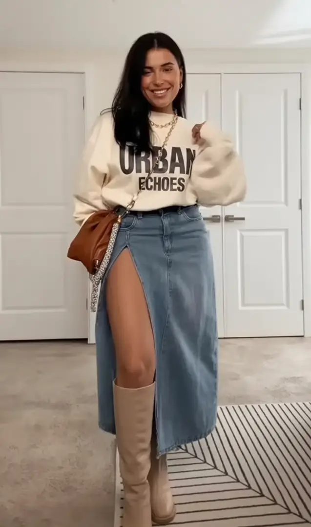 Fall 2025 Fashion Inspiration for Stylish Women Boots Denim and a Graphic Twist