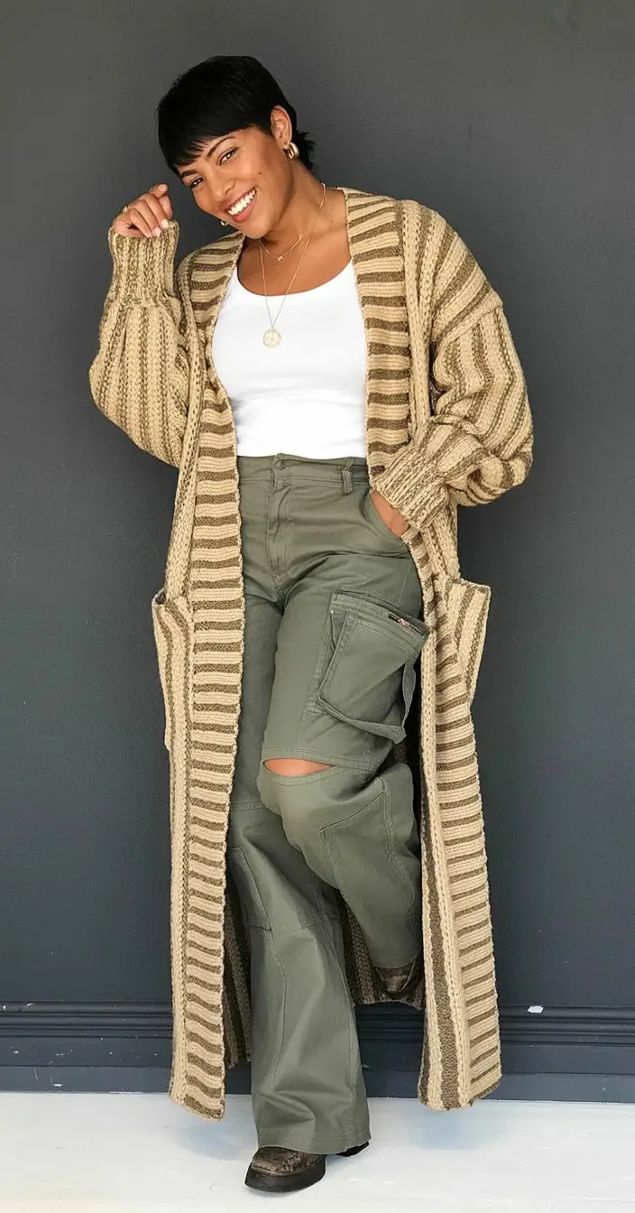 Fall 2025 Fashion Inspiration for Stylish Women Stripes and Utility Fall's Unexpected Match