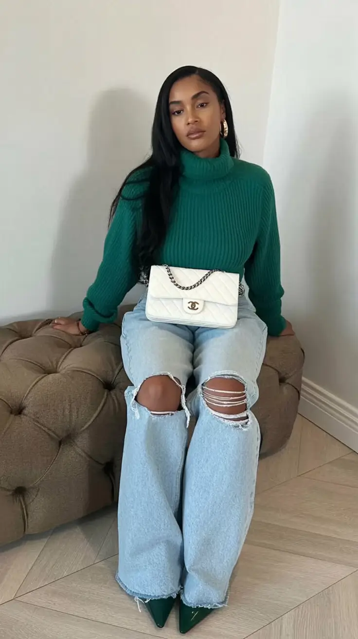Fall 2025 Fashion Inspiration for Stylish Women Effortless Cool in Knit and Denim