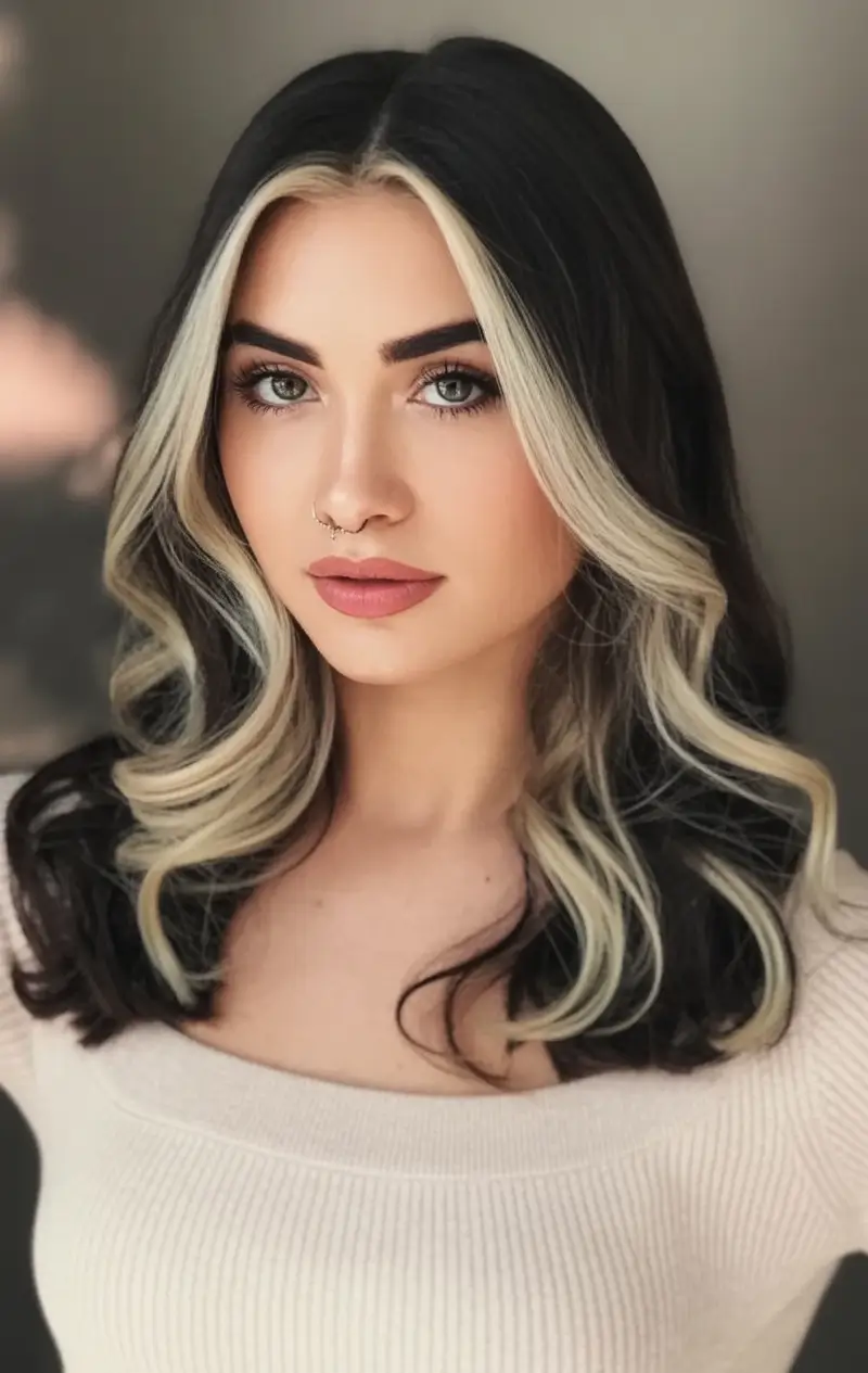 Fall brunette hair color ideas 2025 Face-Framing Cream Lights on Deep Brunette