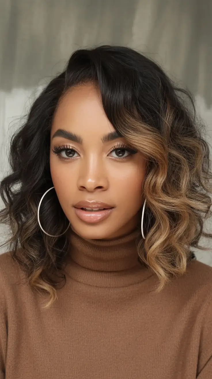 Fall brunette hair color ideas 2025 Curved Caramel on Tousled Curls