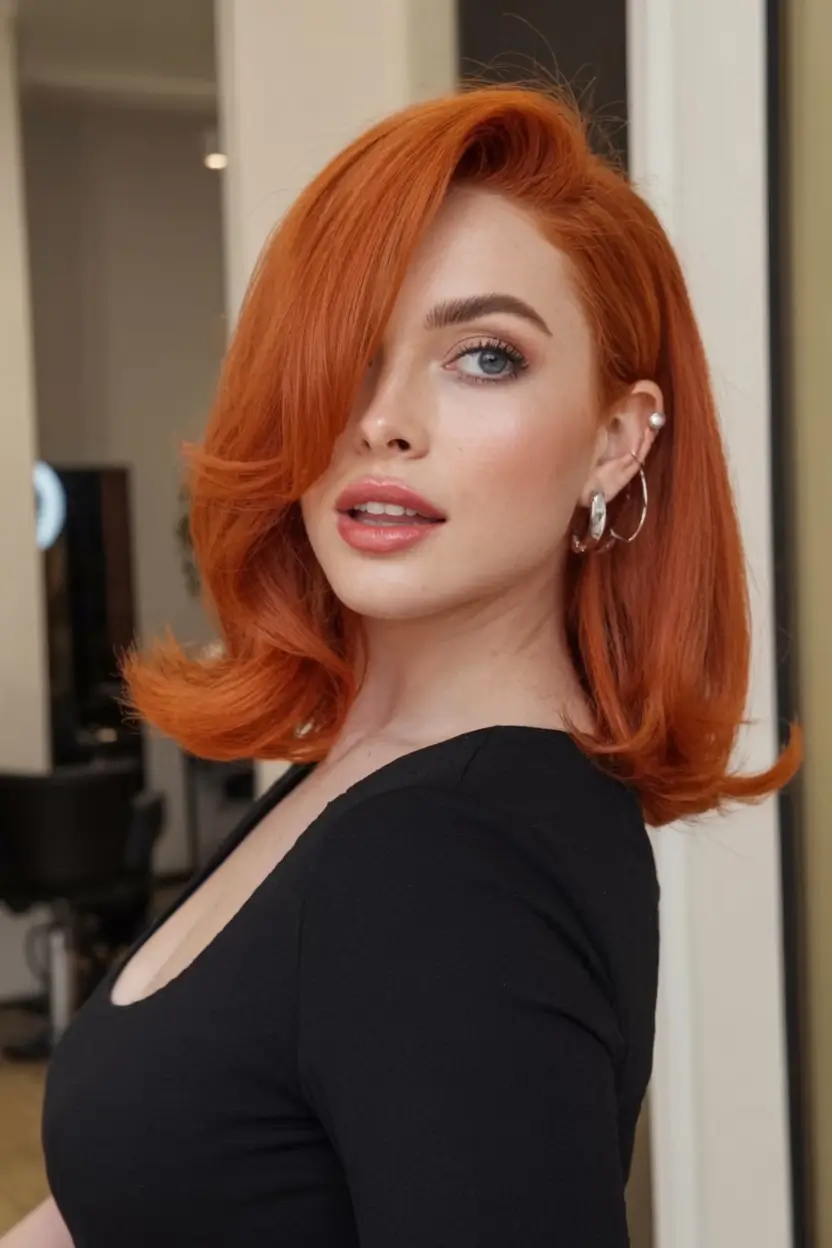 Fall Red Hair Color Ideas for Redheads in 2025 Slick and Sculpted Pumpkin Spice Bob