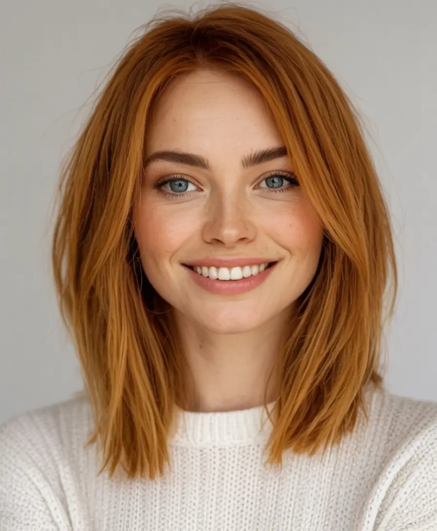 Fall Red Hair Color Ideas for Redheads in 2025 Straight Ginger Layers with Bright Finish