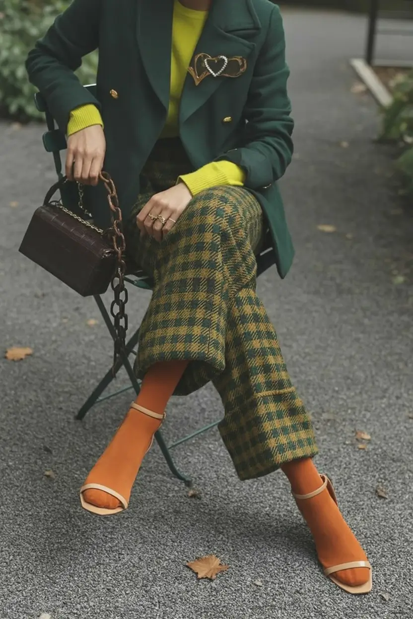 Fall transitional outfits to try in 2025 Bold Checks And Crisp Citrus